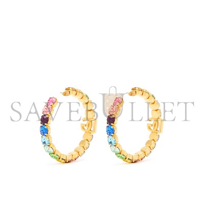 DOLCE&GABBANA DG LOGO RHINESTONE HOOP EARRINGS WEO6C2W111187579